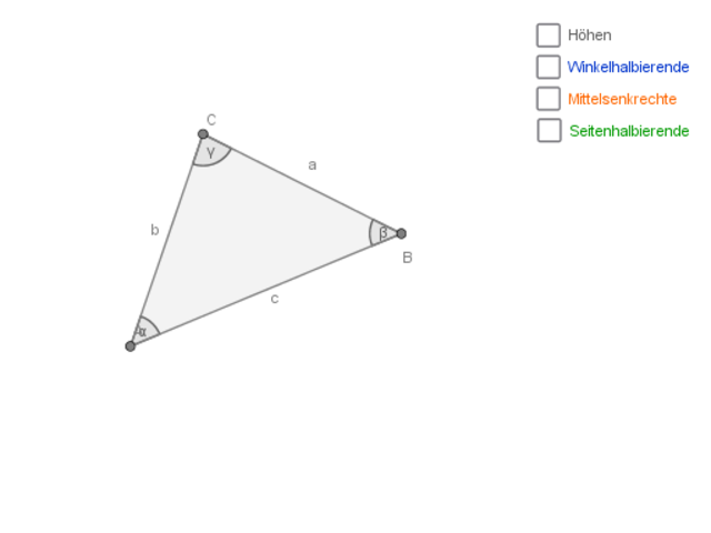 Klasse 8 : Besonderheiten am Dreieck : Besondere Linien am Dreieck